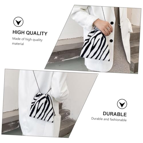 BESTYASH Zebra muster Damen Schultertasche Corduroy Nylon Warm Herbst Winter Modisch Vielseitig als Umhängetasche Crossbody und Handtasche für Alltag und Geschenk von BESTYASH