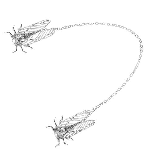 BESTYASH Zikade-Shirt-Brosche Wohlstandszubehör Valentinstag Ohrringe Tier Brosche Silberne Brosche Partydekorationen für Herrenanzüge Kragennadeln mit Retro-Hohlmuster Legierung Silver von BESTYASH