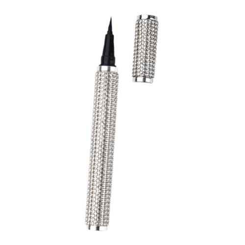 BESTYASH flüssiger Eyeliner wasserfester Eyeliner Definierer lidstrich stift eyeliner pinsel anzugtasche -Stick Eyeliner-Make-up-Stift Augenlinie Stift PU-Aufkleber Bohrer Silver von BESTYASH