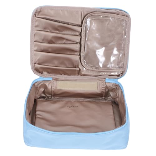 BESTYASH wasserdichte Kosmetiktasche Reise Kulturbeutel mit Robustem Reißverschluss Großer Kapazität für Damen Make Up und Toilettenartikel Blau Kompakt und Langlebig von BESTYASH