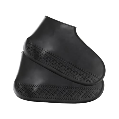 BESTYASH wasserdichte Schuhüberzieher rutschfest und Verschleißfest Schutz für Herren und Damenschuhe Outdoor Überschuhe für Regen Schnee Camping Schwarz von BESTYASH