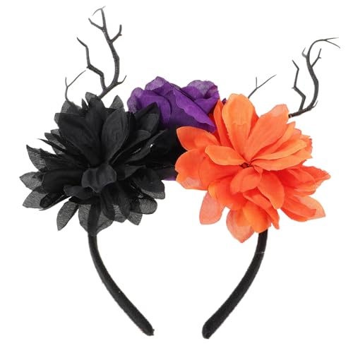 BESTYASH Halloween Haarband Mit Simulation Blumen Und Schleier Party Kopfschmuck Für Cosplay Hochzeiten Und Thematische Feiern von BESTYASH