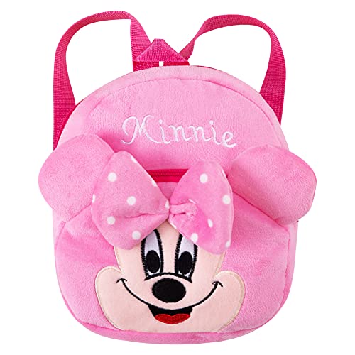 BESTZY Minnie Rucksack Kindergartenrucksack Minnie Mouse Mädchen Rucksack Kindergarten Kinderrucksack für Kleinkinder kleiner Rucksack aus Plüsch Kinderrucksack mädchen 2-4 jahre von BESTZY