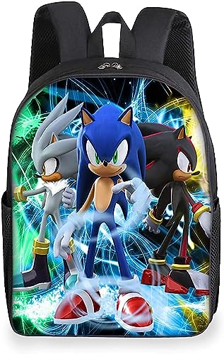 BESTZY Rucksäcke, Sonic Hedgehog Kinder-Rucksack Schüler-Schultasche, Büchertasche, Hedgehog Cartoon Tasche Modeaccessoire Rucksack für Kinder Geschenk Kinder Schultaschen (44 * 32 * 15cm) von BESTZY