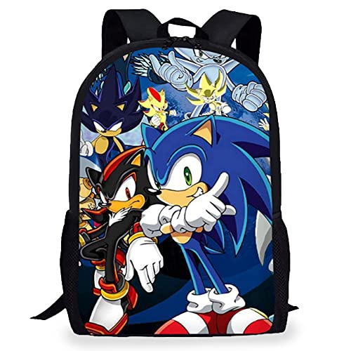 BESTZY Rucksäcke, Sonic Hedgehog Kinder-Rucksack Schüler-Schultasche, Büchertasche, Hedgehog Cartoon Tasche Modeaccessoire Rucksack für Kinder Geschenk Kinder Schultaschen von BESTZY