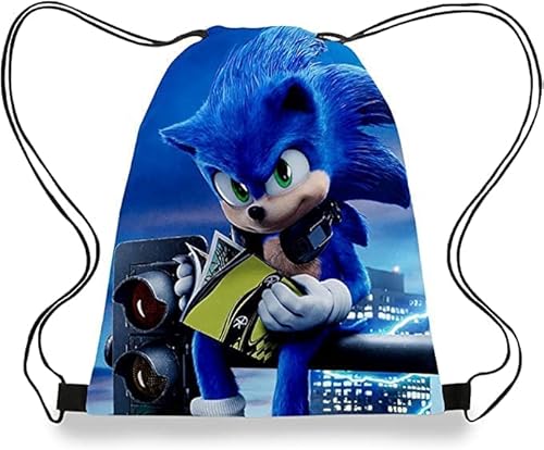 BESTZY Sonic Hedgehog Kordelzug Rucksack Sporttaschen Kordelzug Turnbeutel Rucksack Geschenk Mitbringsel Tüten Kindergeburtstag Partydeko Geschenktaschen für Jungen Mädchen (C) von BESTZY