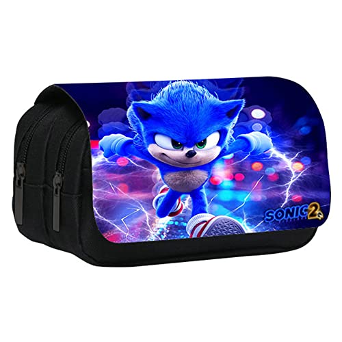 BESTZY Sonic Federmäppchen, Große Kapazität Mäppchen Kids' Pencil Cases Federmäppchen Kapazität Leinwand Mäppchen Große Kapazität Federtaschenhalter Münzgeldbörse für Mädchen Und Jungen von BESTZY