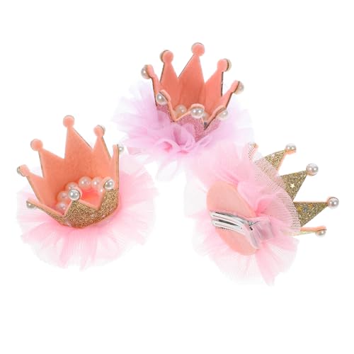 BESTonZON 3stücke Haarschmuck Für Mädchen Krone Haarnadeln Elastische Blumenkrone Kopfbedeckung Haarspangen Für Mädchen Party Festival Alltag von BESTonZON