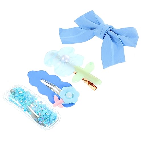 BESTonZON 1 Satz Haarspange Haarschmuck Kinderhaaraccessoires Für Mädchen Schöne Haarspangen Haarschmuck Für Frauen Säuglingsanzug Kinderanzug Perlenkopfschmuck Haarnadel Metall Blue von BESTonZON