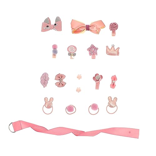 BESTonZON Haaraccessoires Für Mädchen 18 Stück Rosa Haarclips Haargummis Bequeme Und Atmungsaktive Haarspangen Für Kinder Für Geburtstage Und Partys von BESTonZON