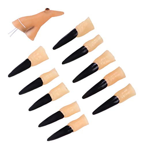 BESTonZON 1 Set Mit Halloween-Hexenfingern Und -Nasen – Künstliche Fingernägel Für Cosplay Zombie- Und Kostüme Gruselige Party-Requisiten Perfekt Für Halloween-Events Und BESTonZON 1 Set Mit Halloween-Hexenfingern Und -Nasen – Künstliche Fingernägel Für Cosplay Zombie- Und Kostüme Gruselige Party-Requisiten Perfekt Für Halloween-Events Und von BESTonZON