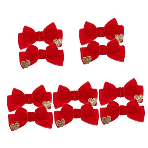 BESTonZON 10 Stk Haarspange aus Samt Schleife Haarschmuck rote Haarschleife kinder haarschmuck party zubehör kinder Haarspangen Haarnadel Haarschleifen für kleine Mädchen Krawatte Seitenclip von BESTonZON