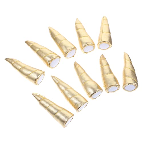 BESTonZON 10 Stück Teiliges DIY Haarhorn Goldfarben Leichte Langlebige Haarspangen Horn Accessoires für Handgefertigte Einhorn Kopfschmuck Partydeko Mädchen von BESTonZON