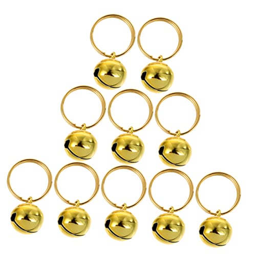 BESTonZON 10 Stück Teiliges Haustier Glocken aus Langlebige Rostfreie DIY Anhänger für Katzen und Hundehalsbänder Goldfarbene Festival Glöckchen für Festliche Dekoration und Bastelbedarf von BESTonZON
