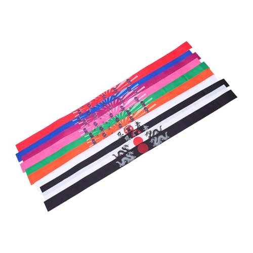 BESTonZON 10 Stück Teiliges Ninja Stirnband für Leichtes Atmungsaktives Karate und Kostüm Zubehör Wiederverwendbare Pflegeleichte Samurai und Ninja Kopfbänder für Party Sport und von BESTonZON