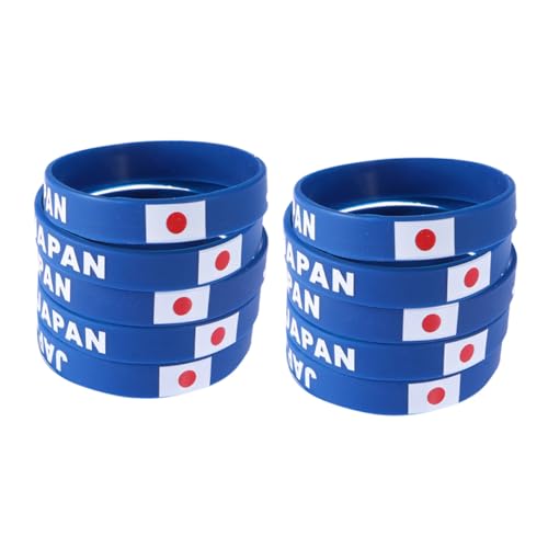 BESTonZON 10 Stück Teiliges Silikon Sportarmband Japanisches Flaggenmuster Wasserfest Bequem Elastisch Für Männer und Frauen Fitness Freizeit von BESTonZON