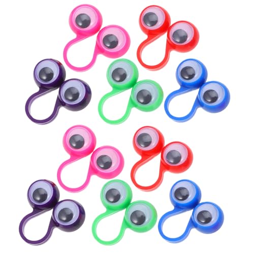 BESTonZON 10-Teiliges Augen-Fingerpuppen-Set Wackelaugenringe Für Kinder Wackelaugen-Fingerpuppen Für Partygeschenke Lustiges Lernspielzeug Für Jungen Und Mädchen von BESTonZON