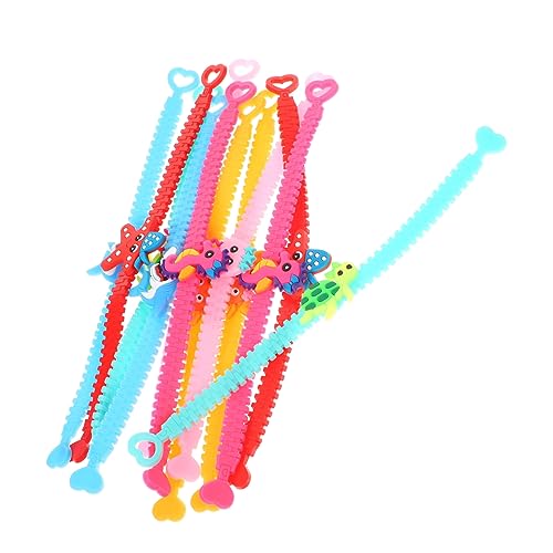 BESTonZON 12 Stück Teiliges Bunte Verstellbare Armbänder mit Niedlichen Meeres Tier Motiven Leichte PVC Wickel für Party Dekoration und Dekorative Handverstellbare Armreifen für Freunde von BESTonZON