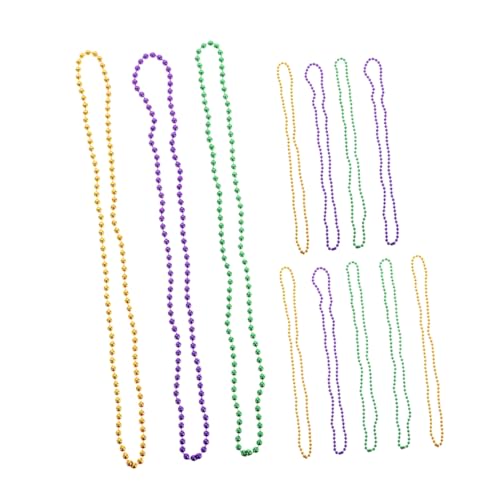 BESTonZON 12 Stück Teiliges Karnevalsketten Bunte Perlenkette für Kostümpartys Leicht und Tragbar für Gras Day und Themenfeiern Robust und Langlebig von BESTonZON