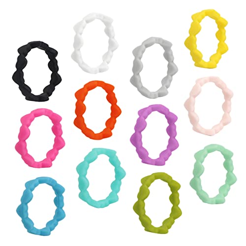 BESTonZON 12stücke Silikonringe Sportringe Hochzeit Bands Silikon Ringe Atmungsaktive Finger Schmuck Bands von BESTonZON