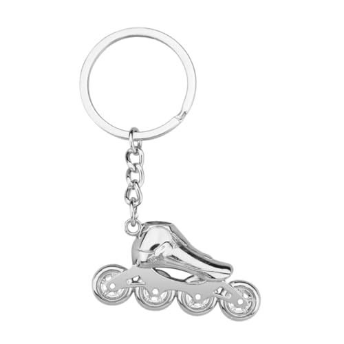 BESTonZON 15 Stück Rollschuh Schlüsselanhänger Silberner Schlüsselring Charm für Handtasche Geldbörse Kreatives Design für Rollschuh Fans Robust für Schlüsselbund oder von BESTonZON