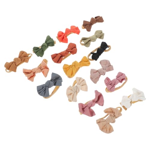 BESTonZON 16St Schleife Stirnband dünne Haargummis Haarschmuck für Mädchen Haarpflegezubehör niedliche Haaraccessoires Haarbänder für Mädchen elastischer Pferdeschwanzhalter Haarhalter Nylon von BESTonZON