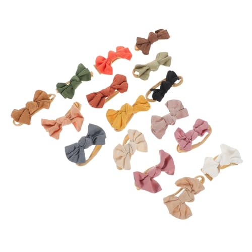 BESTonZON 16 Stück Haargummis mit Schleife für Mädchen Elastische Haarbänder Weichem Nylon Süße Haaraccessoires für Kinder und Damen für und Duttfrisuren von BESTonZON