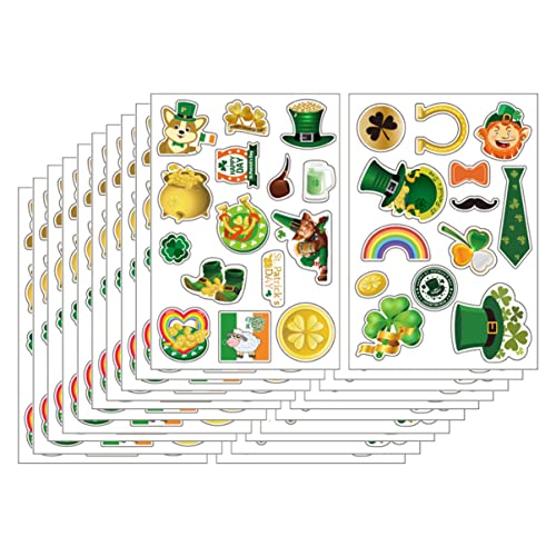 BESTonZON 1satz Kleeblatt Aufkleber Für Patrick's Day Dekorative Sticker Vielseitig Einsetzbar Für Scrapbooking Karten Und Mehr Grüne Vierblättrige von BESTonZON