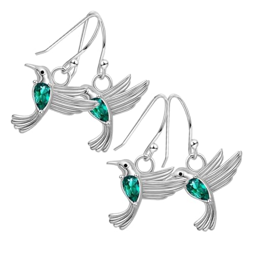 BESTonZON 2paare Vogel Ohrringe Mit Grünen Zirkonia Edelsteinen Für Damen Bunte Vogel Ohrstecker Aus Robustem Material Als Für Mutter Und Tochter von BESTonZON