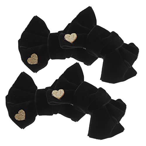 BESTonZON 2paare Velour Haarspangen Mit Schleifen Für Mädchen Süße Haarschmuck-accessoires Leuchtendem Für Neugeborene Kleinkinder Und Geburtstagsfeiern von BESTonZON