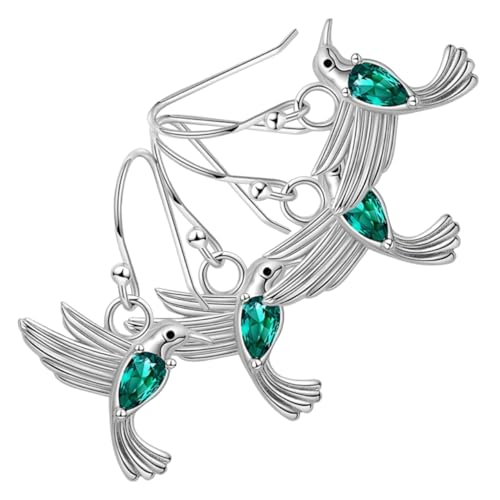BESTonZON 2paare Fliegende Vogelohrringe Mit Grünen Zirkonia Stilvoller Vogelschmuck Für Frauen Robustes Material Für Täglichen Gebrauch Geschenkset Für Mutter Und Tochter von BESTonZON