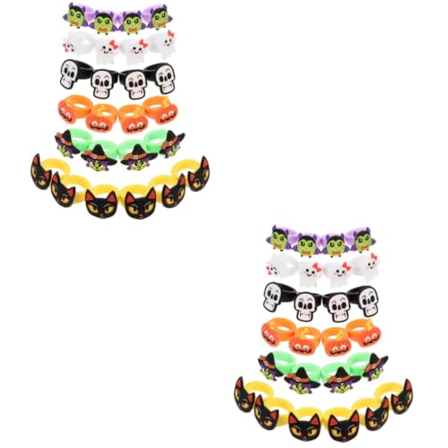 BESTonZON 2 Sätze Halloween Ringe Lustige Cartoon Finger Ringe Aus Pvc Für Kostüme Und Spiele Sichere Und Bequeme Spielzeugringe Für Halloween Partys Und Spiele 25 Stück * 2 von BESTonZON