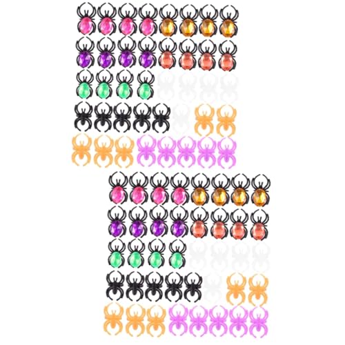 BESTonZON 2 Sätze Halloween Spinnenringe Bunte Kunststoffringe Party Mitgebsel Für Kreative Halloween Accessoires Für Kostüme Und Feiern 50 Stück * 2 von BESTonZON