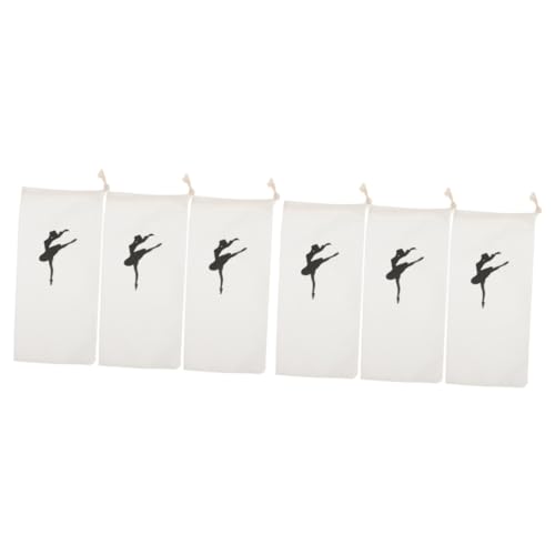 BESTonZON 2 Sätze Tanzschuhtasche Ballett Tanztasche Mädchen Pumps Tasche Mit Kordelzug Schuhbeutel Mit Kordelzug Schuhbeutel Kordelstring Tanzende Schuhtaschen Segeltuch 6 Stücke * 2 von BESTonZON