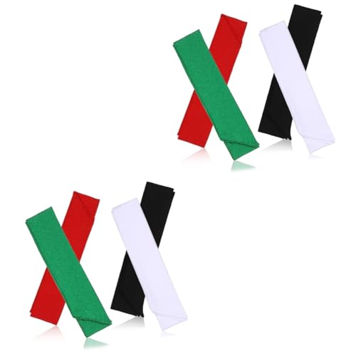 BESTonZON 2 Sätze Verstellbare Sport Stirnbänder Für Männer Und Frauen Rutschfeste Gummibänder Rot Und Grün Für Workout Yoga Und Freizeitaktivitäten 4 Stücke * 2 von BESTonZON