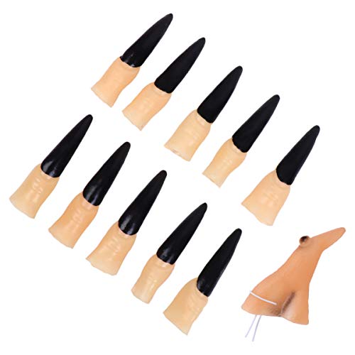 BESTonZON 2 Sets Mit Halloween-Hexenfingern Und -Nasen – Künstliche Fingernägel Für Cosplay Zombie- Und Kostüme Gruselige Party-Requisiten Perfekt Für Halloween-Events Und BESTonZON 2 Sets Mit Halloween-Hexenfingern Und -Nasen – Künstliche Fingernägel Für Cosplay Zombie- Und Kostüme Gruselige Party-Requisiten Perfekt Für Halloween-Events Und von BESTonZON