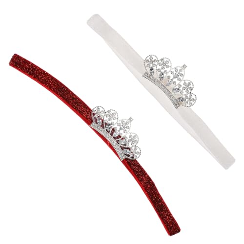 BESTonZON 2 Stück Krone Kopfschmuck Kristall Kopfschmuck Krone Stirnband Kleinkind Krone Mädchen Kopfschmuck Säugling Krone Haarband Mädchen Krone Haarschmuck Tiara Kinder Krone von BESTonZON
