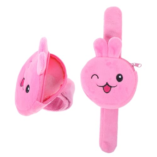 BESTonZON 2 Stück Niedliche Hasen Slap Armbänder Vielseitige Schnapparmbänder mit Münzfach Dekorative Party Wristbands für Jungen Mädchen Praktische Kleine Geldbeutel von BESTonZON