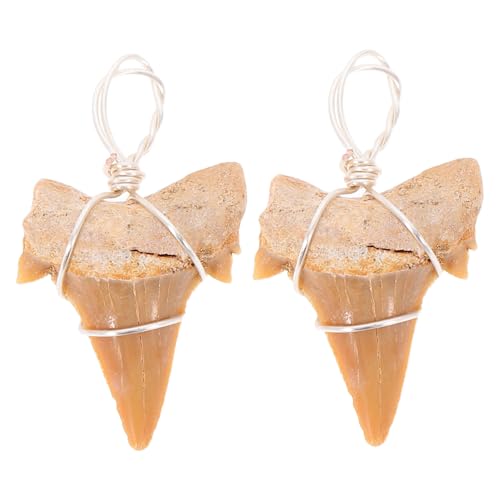 BESTonZON 2 Stück Surfer Shark Tooth Anhänger Halskette für Herren Große Haifischzähne Handgefertigter Schmuck für Outdoor Aktivitäten und Besondere Anlässe von BESTonZON