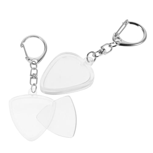 BESTonZON 2 Stück Teiliges Gitarrenplektrum Etui mit Schlüsselanhänger Transparenter Leichter Gitarrenplektrenhalter Praktischer Organizer für Musiker Unterwegs Kratzfest und Einfach zu von BESTonZON