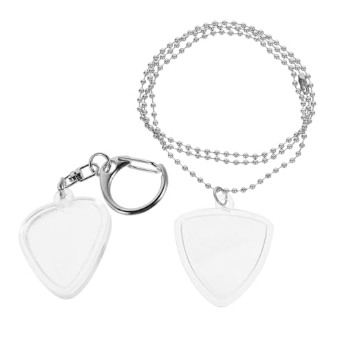 BESTonZON 2 Stück transparente Plektrum-Organizer-Box mit Schlüsselanhänger, Plektrum-Schlüsselanhänger-Halter, für Gitarrenspieler, Musiker, Musikbegeisterte BESTonZON 2 Stück transparente Plektrum-Organizer-Box mit Schlüsselanhänger, Plektrum-Schlüsselanhänger-Halter, für Gitarrenspieler, Musiker, Musikbegeisterte von BESTonZON