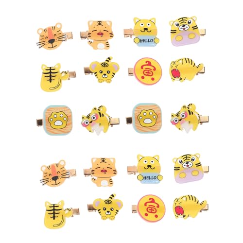 BESTonZON Haarspangen mit Tigermuster 20 Stück Haar-accessoires für Mädchen Lustige Spangen für Jungen und Mädchen für Festivals Tägliches Styling von BESTonZON