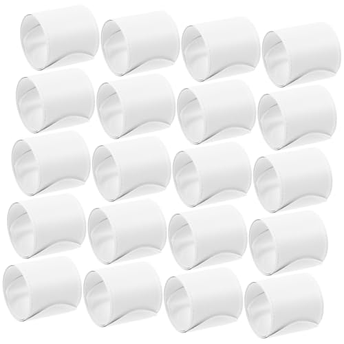 BESTonZON 20 Stück Teiliges DIY Schnapparmband Weiß Leere Armbänder zum Bemalen Elastische und Langlebige Klatscharmbänder für Jungen Mädchen Geburtstag Party Mitgebsel und Kreative von BESTonZON