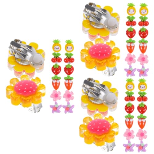 BESTonZON 21 Paare Ohrclip für Kinder Karnevalsparty Ohrenschmuck für Kinder ohrclips kinder kinderohrringe Kinderspielzeug Prinzessin Spielzeug Ohrzubehör für Kinder Ohrringe spielen Blumen von BESTonZON