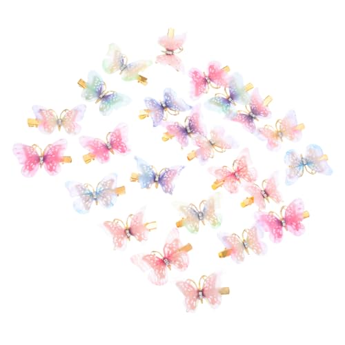BESTonZON 24 Stück Teiliges Schmetterlings Haarspangen für Mädchen Kleine Bunte Snap Hair Clips Leichte und Langlebige Haarklammern als Haarschmuck für Teens und Frauen bei Alltag und Party von BESTonZON