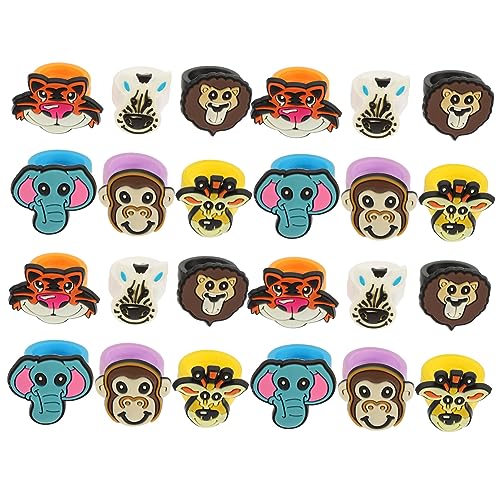 BESTonZON 25stücke Teiliges Waldtiere Cartoon Ringe Schicke Party-ringe Aus Pvc Für Erwachsene Als Partygeschenk Kreatives Accessoire Für Verschiedene Anlässe von BESTonZON