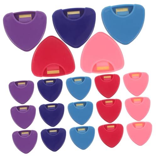 BESTonZON 25 Stück Teiliges Gitarrenplektrum Tragbarem Dreieckigem Pick-Organizer Leichter Kunststoff-Etui in Farben für Akustikgitarre Banjo Bass Ukulele Praktischer Schutz und von BESTonZON