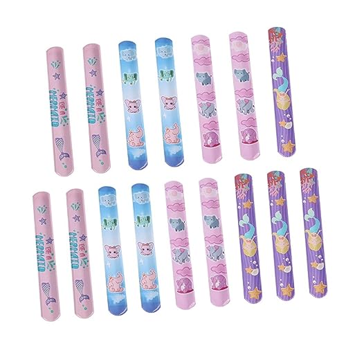 BESTonZON 25 Stück Teiliges PVC Klatscharmband für Bunte Cartoon Schnapparmbänder Einstellbare Kinderarmbänder als Party Mitgebsel Robust und Leicht Anpassbar Zufällige Designs von BESTonZON
