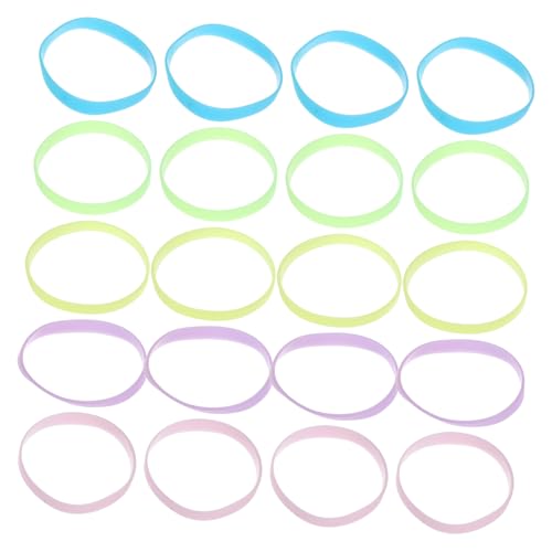 BESTonZON 25 Stück Verstellbare Silikon Armbänder für Leuchtende Hautfreundliche Nachtlicht Wristbands in Blau Grün Gelb Wasserfest für Party Konzert Camping von BESTonZON