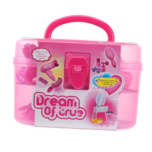BESTonZON 2Er-Box Kosmetikkoffer Spielzeug Mädchenspielzeug aufbewahrungsdose schminckkoffer Kinder Spielzeug für Haarwerkzeuge Spielzeuge Beauty-Kosmetiktasche bilden einstellen Rosa von BESTonZON